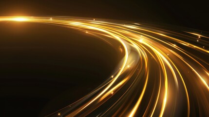 Golden Light Trails Abstract Background