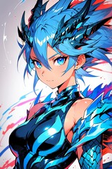 Obraz premium anime style concept art of blueeyes ultimate dragon background
