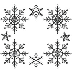 Obraz premium Snowflakes white winter background with snowflake
