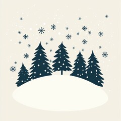 Simple beautiful abstract illustration of a Christmas tree. Feeling of the holiday, mood