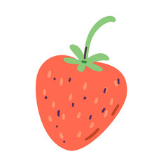 Strawberry doodle vector illustration isolated on white.