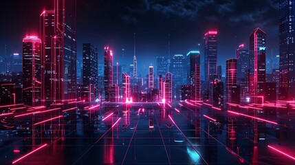 Neon Cityscape at Night