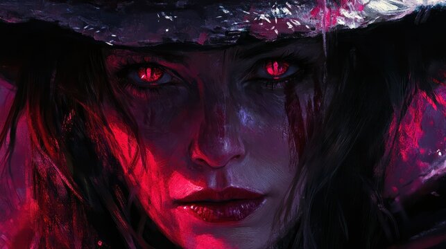 close-up portrait of a witch - dark coven crones - 12 of 13 - digital illustration, created with generative ai