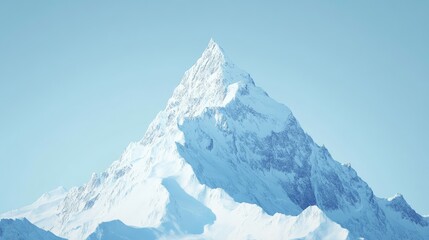 Naklejka premium A white mountain peak against a clear sky, illustrating the sense of mental calm that comes from visual simplicity.