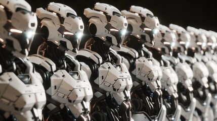 A Line of White Robots
