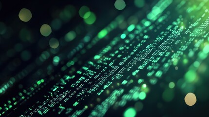 Green coding and binary textre background