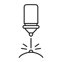 beauty laser icon anti aging laser for beautiful skin, vector illustration icon