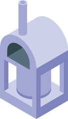 Traditional outdoor pizza oven with chimney for baking delicious pizzas