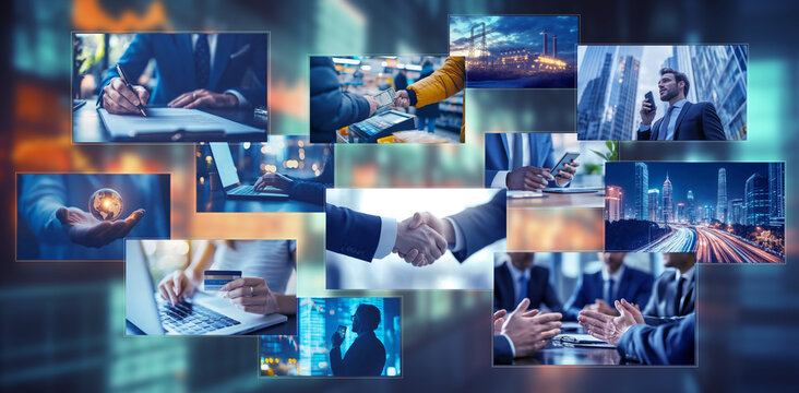 Business concept. Business activities and services happening globally, everywhere and all the time.