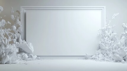 A blank white screen with a creative digital design process unfolding, from initial sketches to a brilliant final concept.