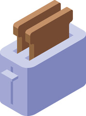 Modern toaster is toasting two slices of bread for a quick and easy breakfast