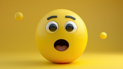Fototapeta premium 3D Emoticon with a Surprised Expression
