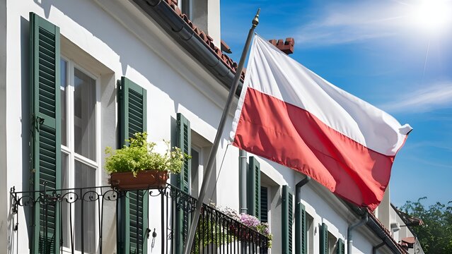 Polska Flaga na balkonie