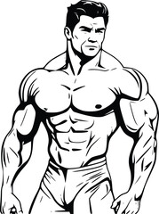 Fototapeta premium illustration of a bodybuilder