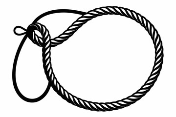 Rope Border Lasso vector illustration, Rope Frame Border vector Lasso concept.