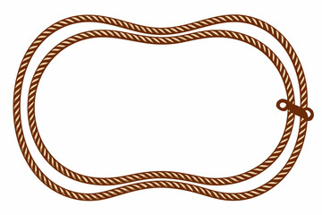 Rope Border Lasso vector illustration, Rope Frame Border vector Lasso concept.