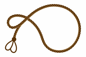 Rope Border Lasso vector illustration, Rope Frame Border vector Lasso concept.