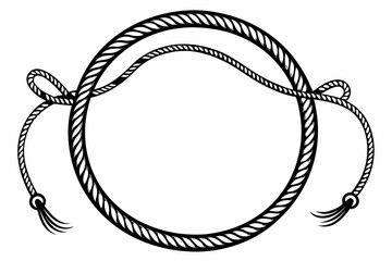 Rope Border Lasso vector illustration, Rope Frame Border vector Lasso concept.
