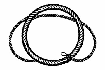 Rope Border Lasso vector illustration, Rope Frame Border vector Lasso concept.