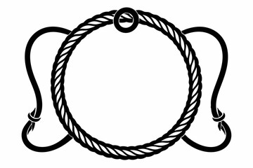 Rope Border Lasso vector illustration, Rope Frame Border vector Lasso concept.