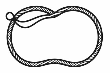 Rope Border Lasso vector illustration, Rope Frame Border vector Lasso concept.