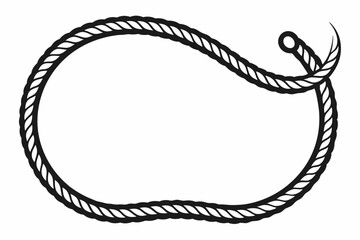 Rope Border Lasso vector illustration, Rope Frame Border vector Lasso concept.