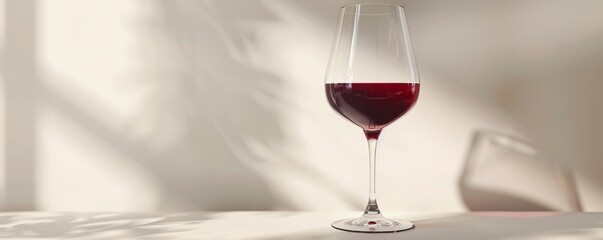 Glass of red wine on white background, 4K hyperrealistic photo
