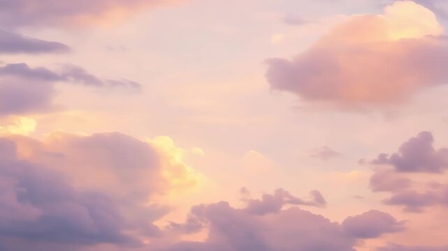 Beautiful pastel clouds at sunset captured in the evening sky