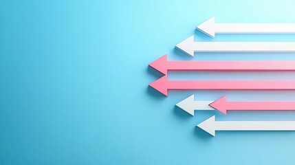 Single arrow splitting into multiple paths, illustrating data distribution, clean minimalist approach