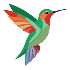 Hummingbird Vector Illustration on White Background | SVG, Cricut, Clipart, and T-shirt Graphics