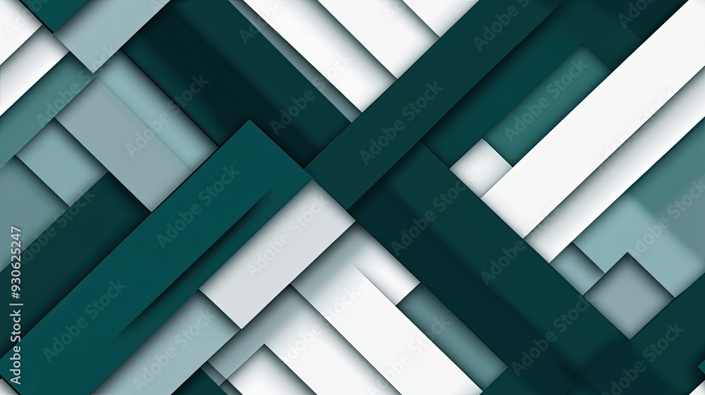 Poster a dark teal and gray background features elegant diagonal stripes of dark green, reflecting a contem