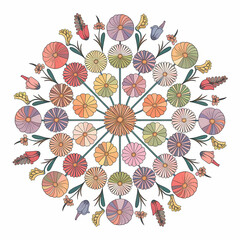 mandala floral pattern isolated on white background, background with flowers