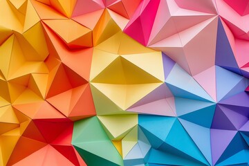 Obraz premium Playful Wall Backdrop Featuring Colorful Origami Art Design.