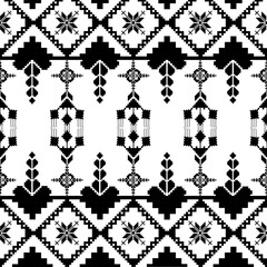 Pixel geometric ethnic embroidery traditional style pattern, damask, textile, fabric 