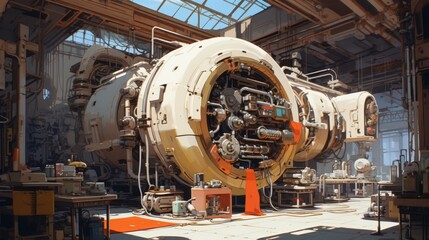 State of the art industrial complex featuring intricate machinery for efficient production