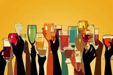 1970s inspired poster promoting the fight against alcohol abuse to raise awareness