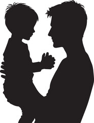 Father and son silhouette design