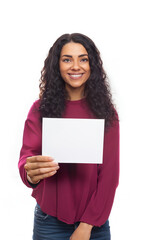 Naklejka premium Woman Holding Blank Card