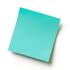 Fototapeta premium Cyan Post-it Note Isolated on a Crisp White Surface for Clarity