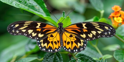 Naklejka premium beautiful butterfly in nature 