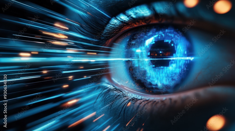 Poster blur is a concept that represents the future of technology in the field of cyber security with a bac