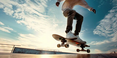 skateboarding action shot