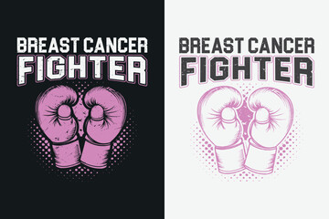 Obraz premium ''Breast Cancer Fighter'' Vector breast cancer t shirt design, breast cancer awareness shirt design.