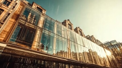 Fototapeta premium Urban cityscape architecture scene with dramatic lighting