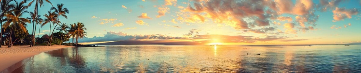 Obraz premium hawaiian tropical sunset 