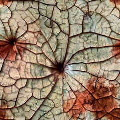 Close-up of natural textures, leaf patterns, wood grain, water ripples