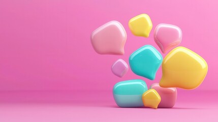 Chat box with file attachment options, seamless file sharing, 3D illustration