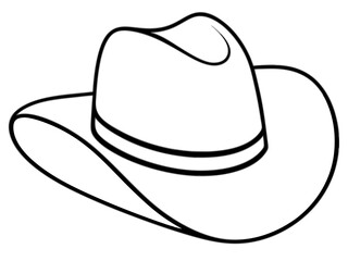 
Cowgirl and Cowboy Hat Line art vector, Cowboy Hat SVG
