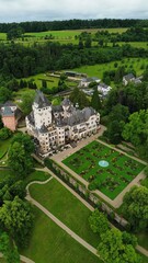 drone photo Colmar-Berg castle Luxembourg europe