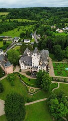 drone photo Colmar-Berg castle Luxembourg europe